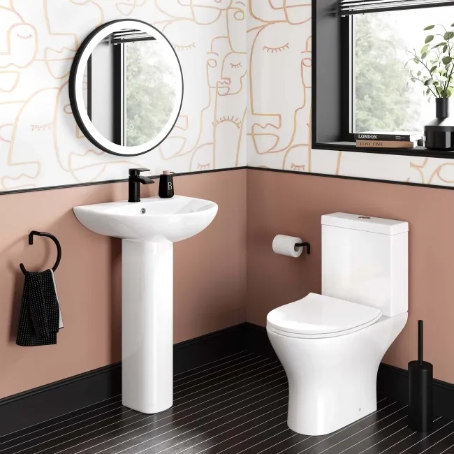 Orlando Rimless Close Coupled Toilet With Soft Close Slim Seat