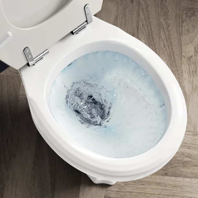 Hudson Traditional Toilet With Low-Level Cistern and Cotton White Wooden Seat