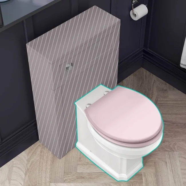 Hudson Traditional Back To Wall Toilet With Cashmere Pink Wooden Seat