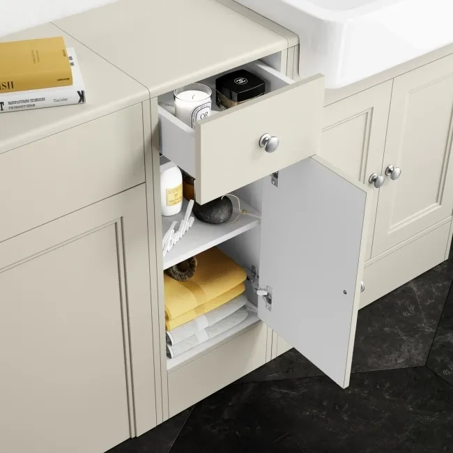 Monaco Chalk White Combination Vanity Basin and Seattle Toilet 1500mm