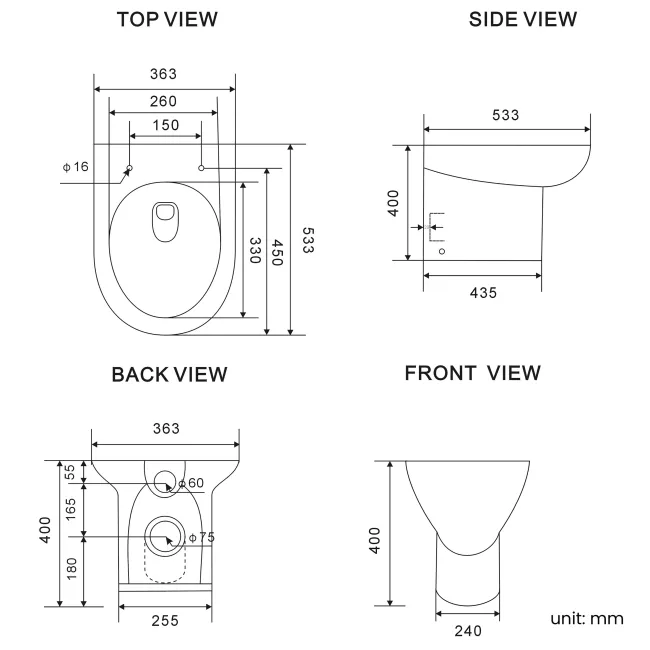 Trent Gloss White Combination Vanity Basin and Aruba Toilet 1300mm