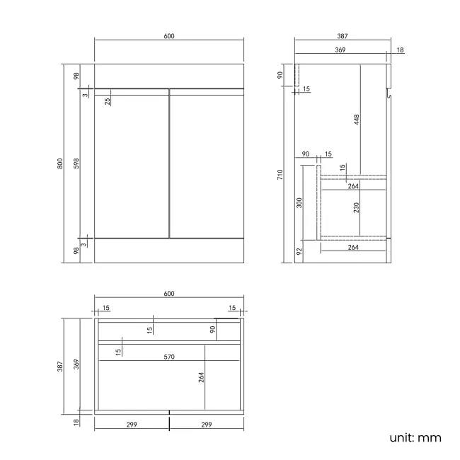 Trent Stone Grey Combination Vanity Basin and Miami Toilet 1100mm