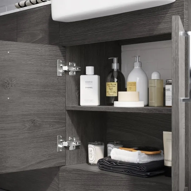 Harper Charcoal Elm Combination Vanity Basin with Marble Top 1500mm