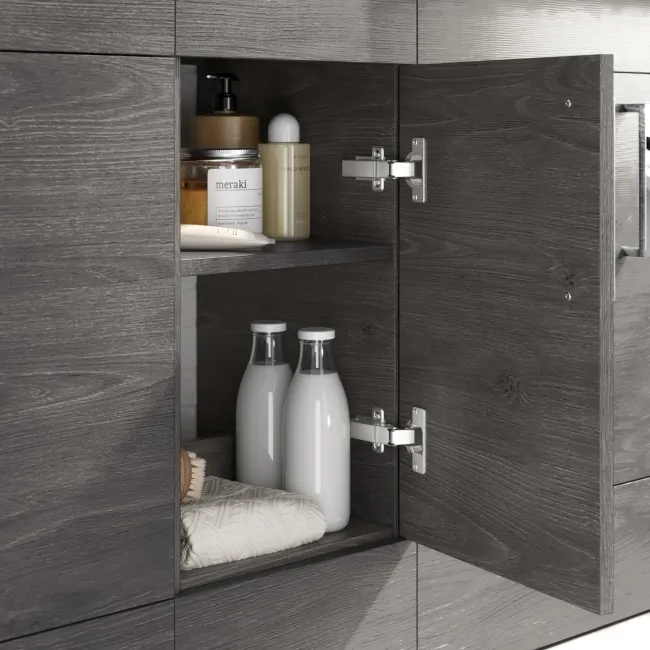 Harper Charcoal Elm Combination Vanity Basin with Marble Top 1500mm