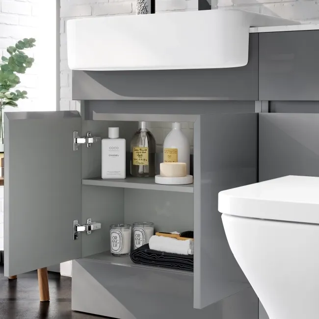 Foster Stone Grey Combination Vanity Basin with Marble Top & Atlanta Toilet 1200mm