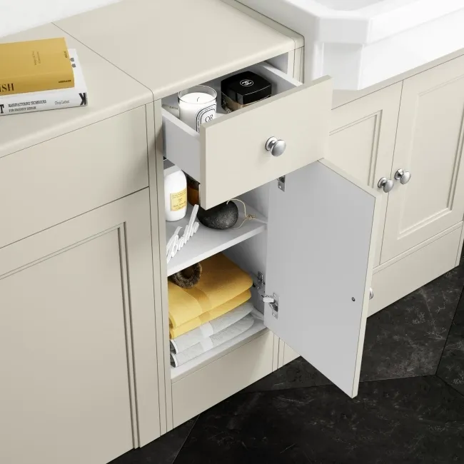 Monaco Chalk White Combination Vanity Traditional Basin and Seattle Toilet 1500mm