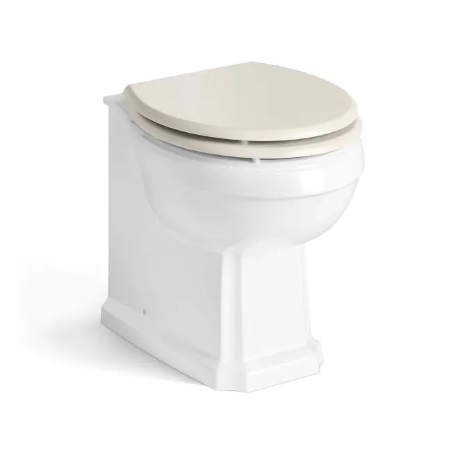Monaco Chalk White Combination Vanity Basin and Hudson Toilet with Wooden Seat 1500mm