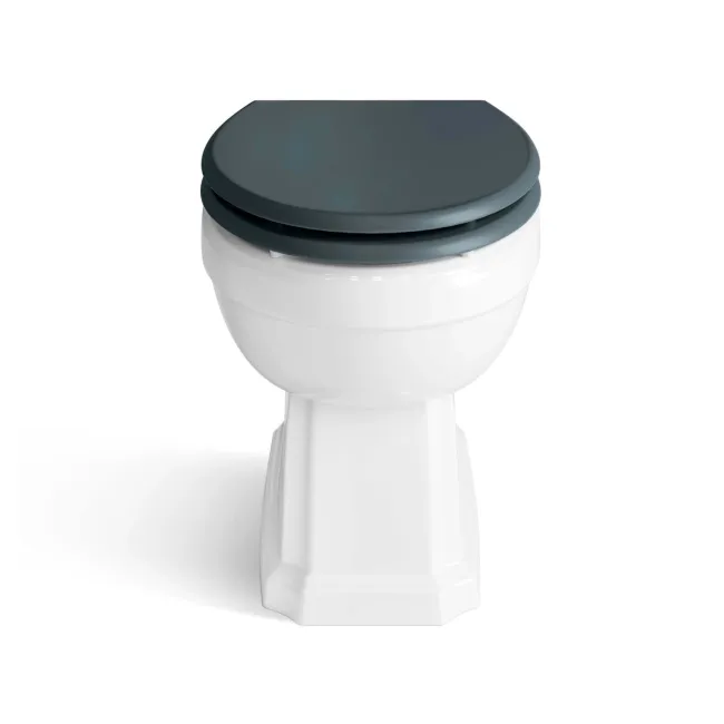 Monaco Inky Blue Combination Vanity Traditional Basin with Marble Top & Hudson Toilet with Wooden Seat 1200mm