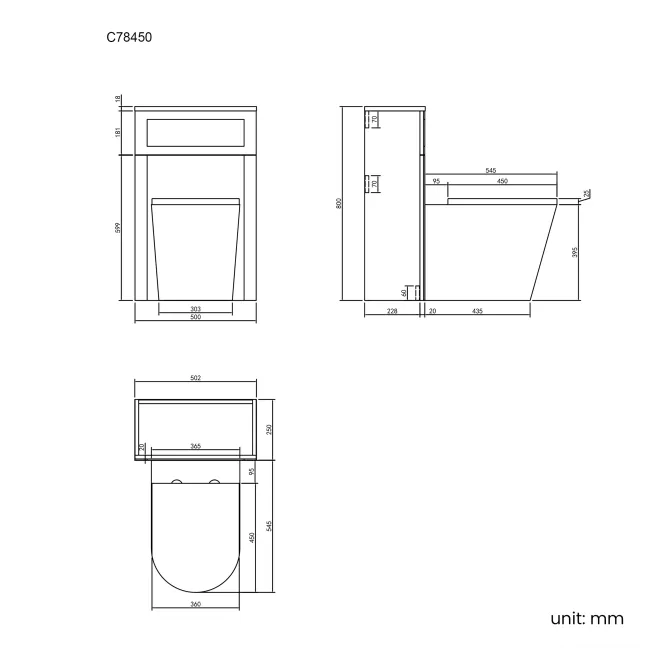 Bermuda Traditional Inky Blue Slimline Back To Wall Unit and Boston Toilet