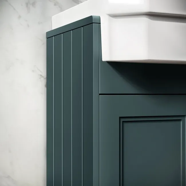 Monaco Midnight Green Combination Vanity Traditional Basin and Seattle Toilet 1500mm