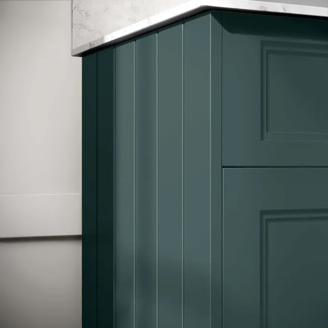 Lucia Midnight Green Vanity with Marble Top & Undermount Basin 630mm