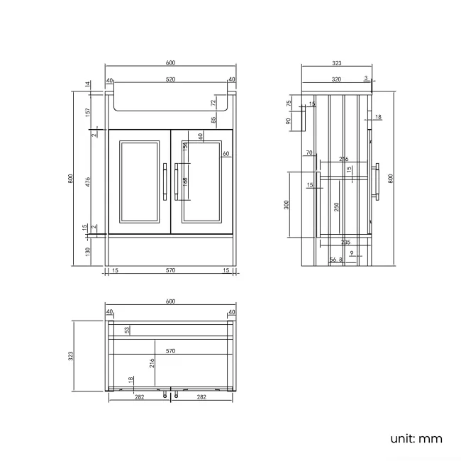 Monaco Chalk White Combination Vanity Traditional Basin with Marble Top & Atlanta Toilet 1200mm - Brass Knurled Handles