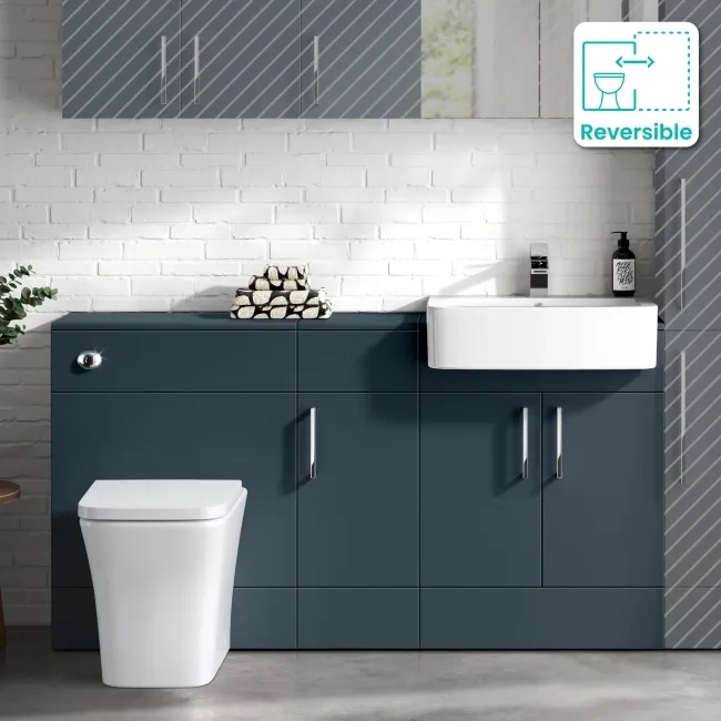 Harper Navy Blue Combination Vanity Basin and Houston Toilet 1500mm