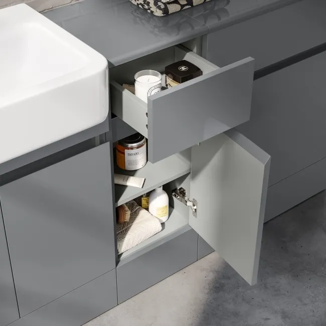 Foster Stone Grey Combination Vanity Basin and Houston Toilet 1500mm