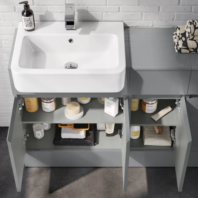 Foster Stone Grey Combination Vanity Basin and Boston Toilet 1500mm