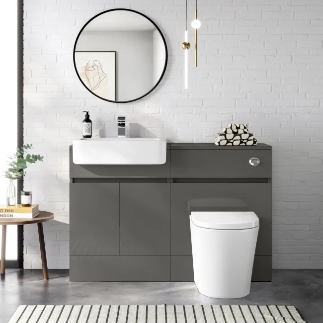 Foster Tungsten Grey Vanity with Semi Recessed Basin 600mm