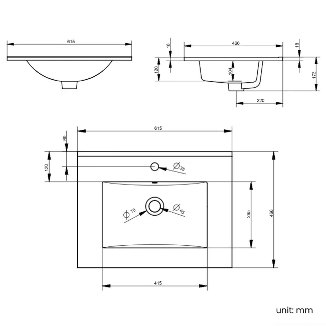 Mersey Gloss White Combination Vanity Basin and Houston Toilet 1100mm