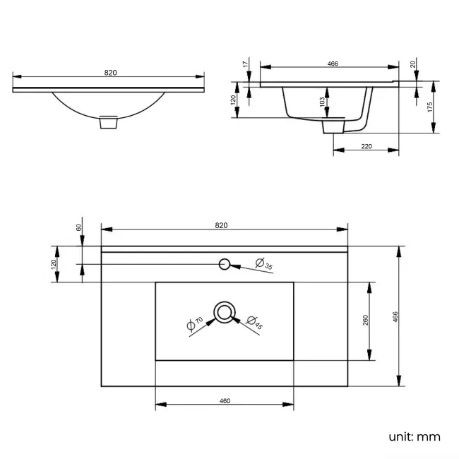 Mersey Gloss White Combination Vanity Basin and Miami Toilet 1300mm