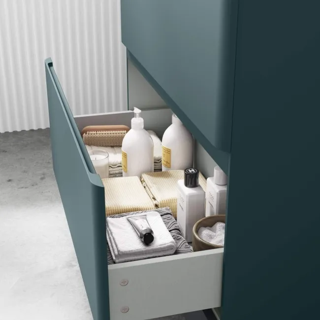 Corsica Midnight Green Vanity Drawer with Marble Top & Marin Basin 800mm