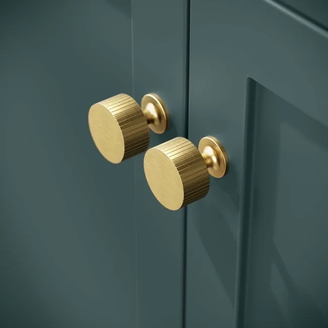 Bermuda Midnight Green Basin Vanity 800mm - Brushed Brass Accents