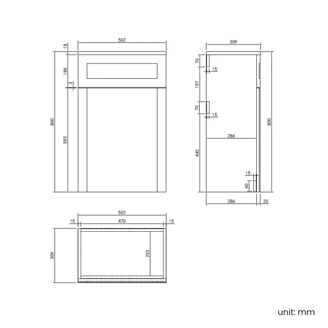 Capri Slate Grey Basin Vanity and Back To Wall Unit 1050mm (Excludes Toilet) - Chrome Handles