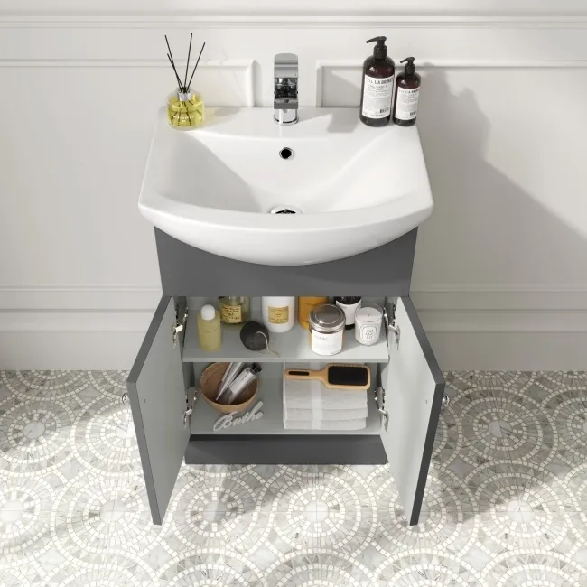 Capri Slate Grey Combination Vanity Basin and Miami Toilet 1050mm - Chrome Handles