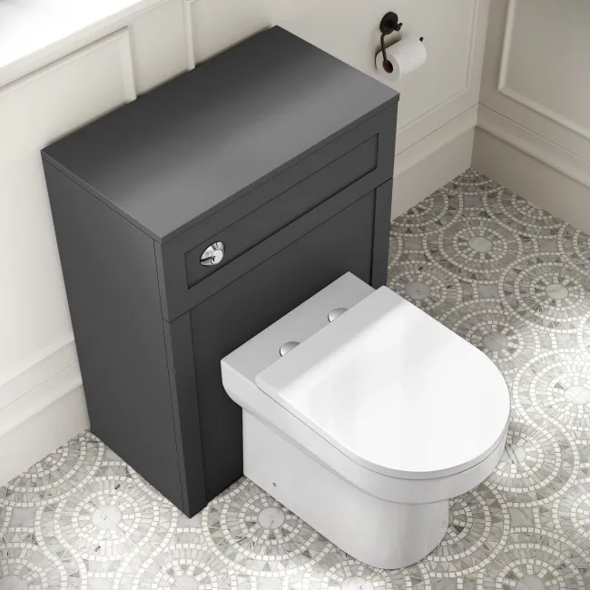 Capri Slate Grey Combination Vanity Basin and Miami Toilet 1350mm - Chrome Handles