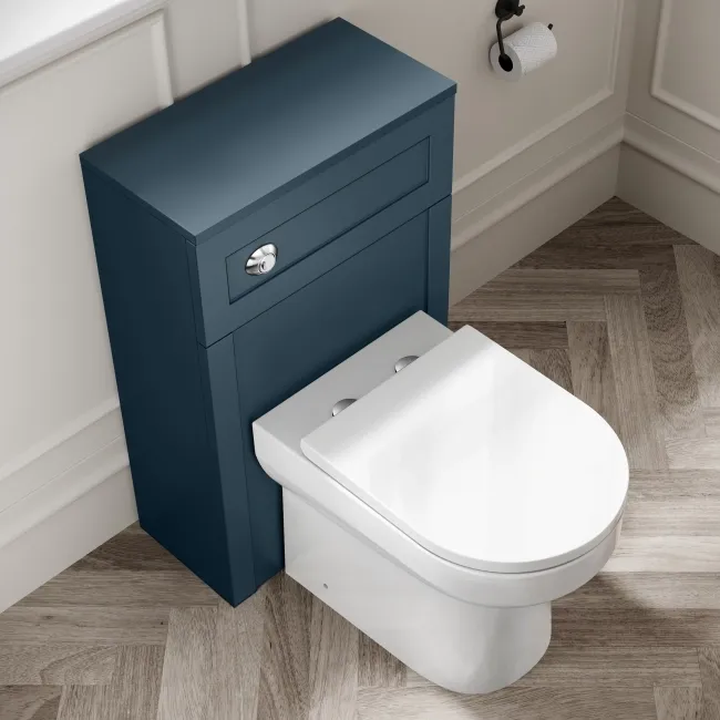 Milos Navy Blue Combination Vanity Basin and Miami Toilet 1300mm - Chrome Handles