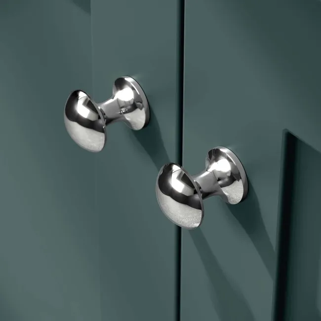 Milos Mystic Green Basin Vanity 600mm - Chrome Handles