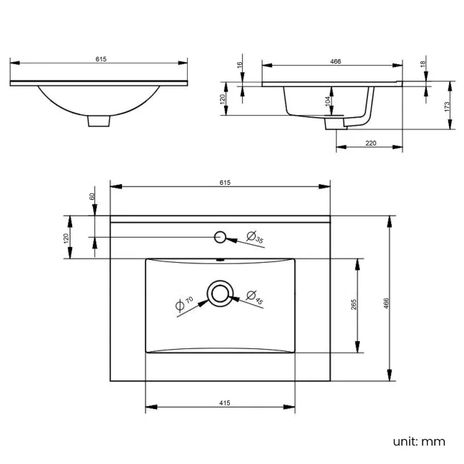 Milos Mystic Green Basin Vanity 600mm - Traditional Handles