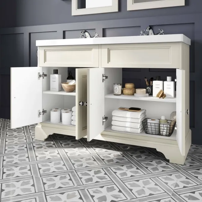 Lucia Chalk White Double Basin Vanity 1200mm