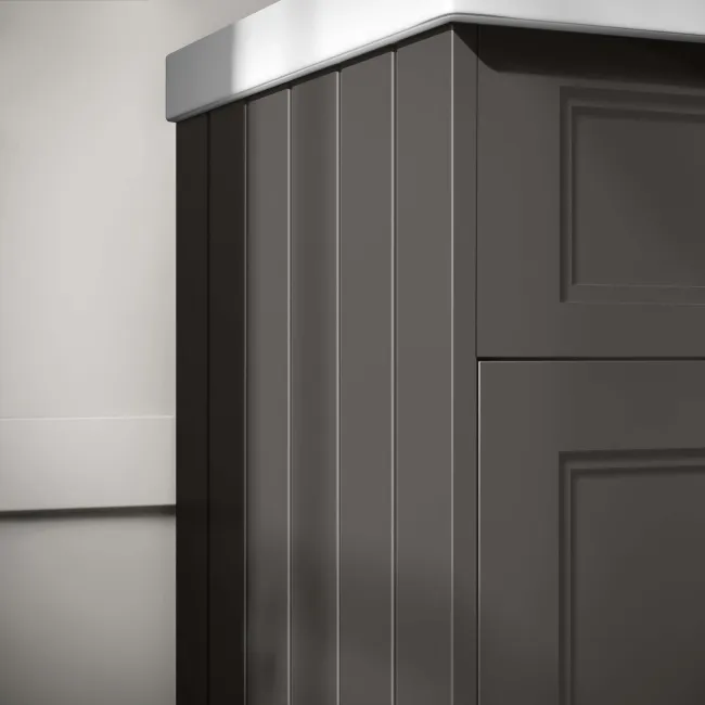 Lucia Graphite Grey Double Basin Vanity 1200mm - Brass Knurled Handles