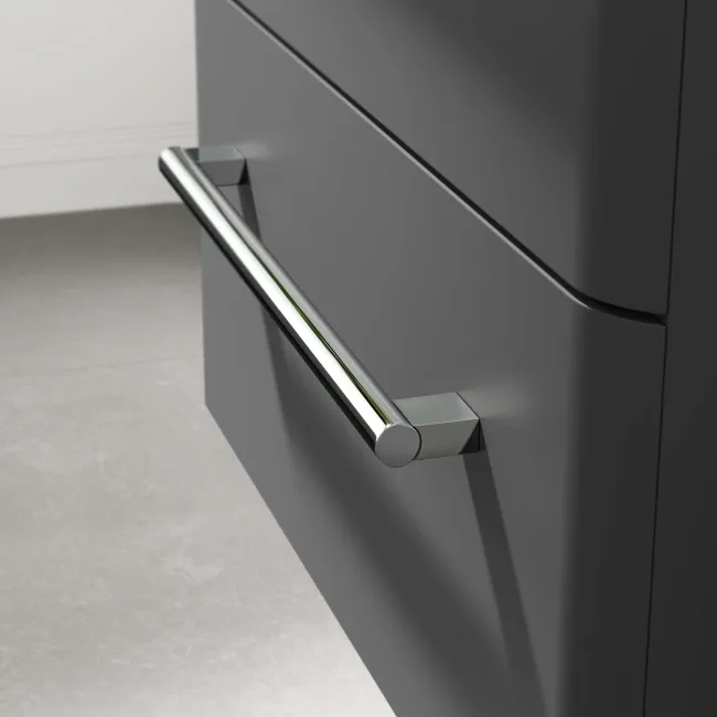 Omaha Slate Grey Wall Hung Drawer Vanity with Marble Top & Marin Basin 600mm