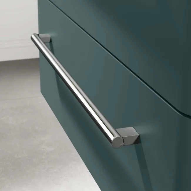 Omaha Mystic Green Wall Hung Drawer Vanity with Marble Top & Marin Basin 800mm