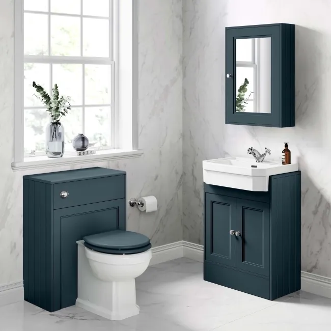 Inky Blue Mirror Cabinet 700x500mm