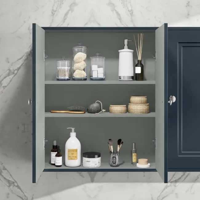 Inky Blue Wall Hung Cabinet 700x600mm