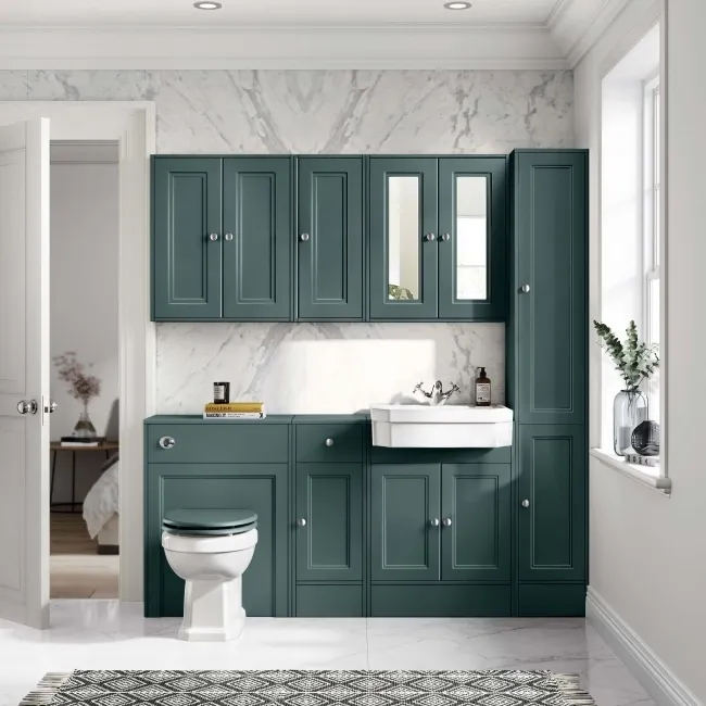Midnight Green Wall Hung Cabinet 700x300mm