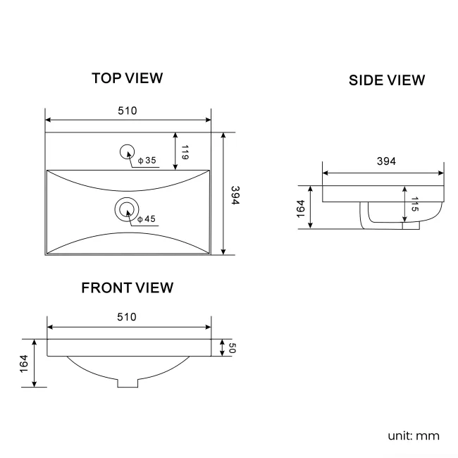 Elba Dawn Oak Wall Hung Basin Drawer Vanity 500mm