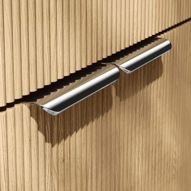 Havana Fluted Country Oak Basin Vanity 800mm - Chrome Handles