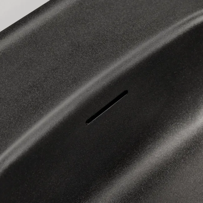 Sorrento Fluted Matt Black Wall Hung Drawer Vanity with Black Double Basin 1200mm