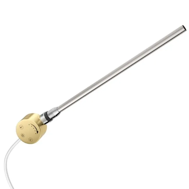 Barcelona Electric Brushed Brass Straight Heated Towel Rail 1000x500mm