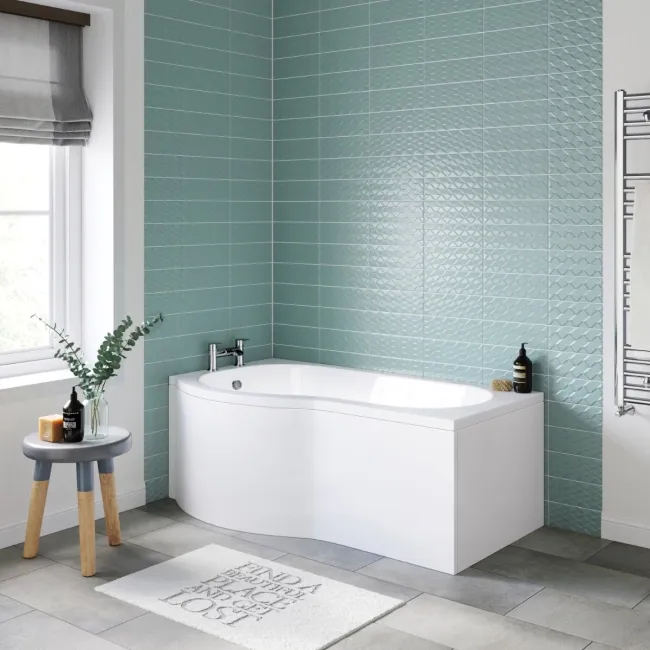 P Shaped 1500 Shower Bath - Left Handed