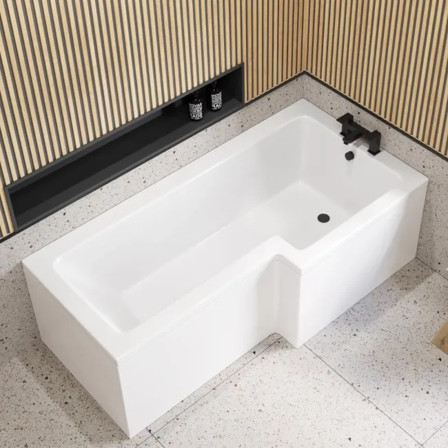 L Shaped 1700 Shower Bath - Right Handed