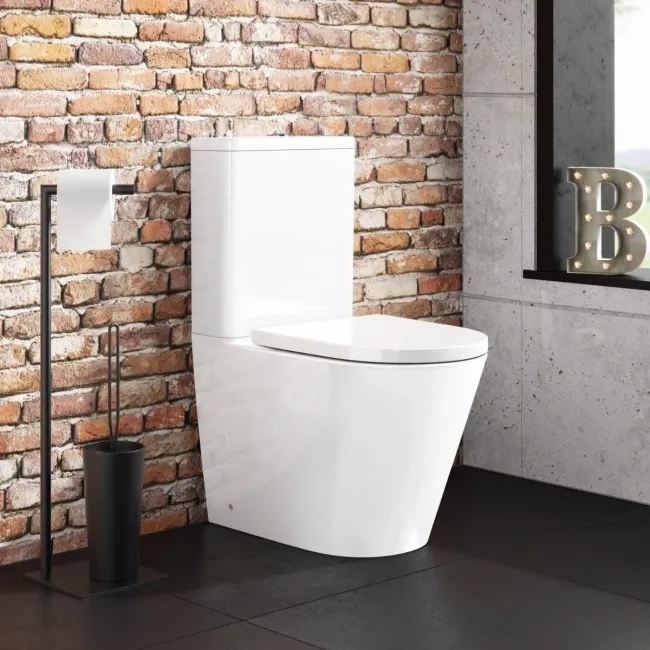 Boston Rimless Fully Back To Wall Close Coupled Toilet With Premium Soft Close Seat
