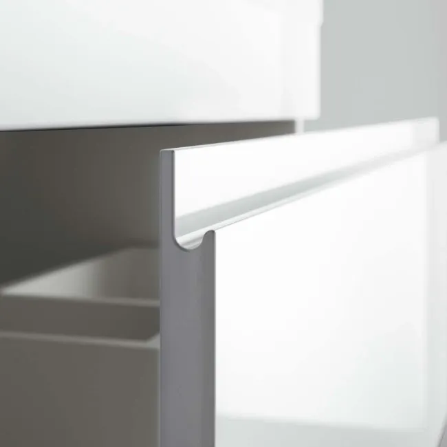 Trent Gloss White Wall Hung Drawer with Marble Top 1200mm - Excludes Counter Top Basins