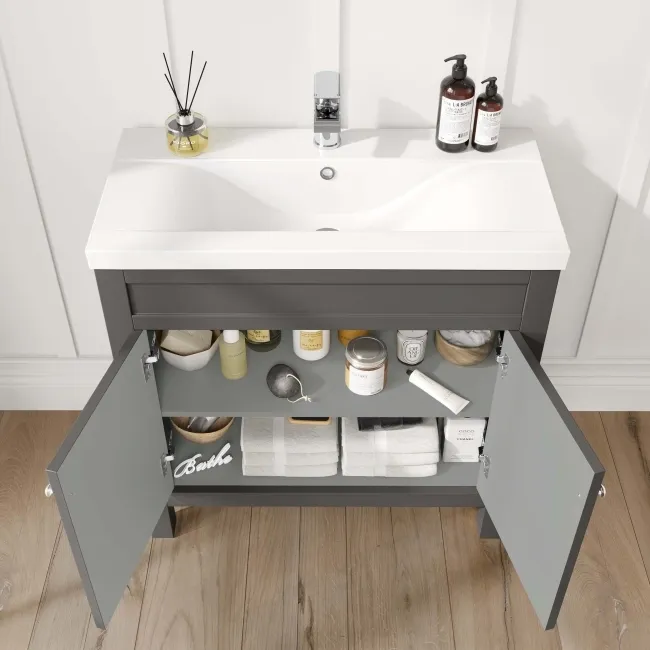 Bermuda Graphite Grey Basin Vanity 800mm