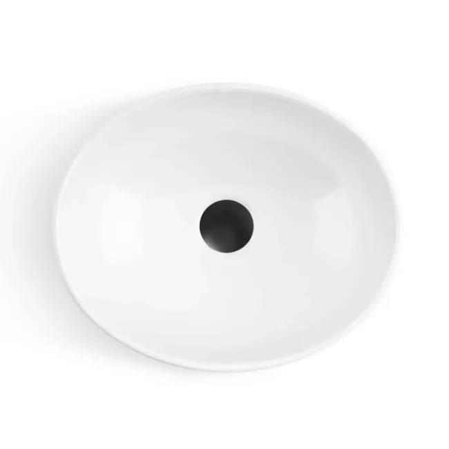 Avon Stone Grey Vanity with Marble Top & Oval Counter Top Basin 600mm - Black Accents