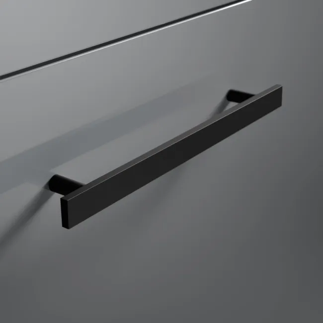 Avon Stone Grey Combination Basin Drawer and Aruba Toilet 1100mm - Black Accents