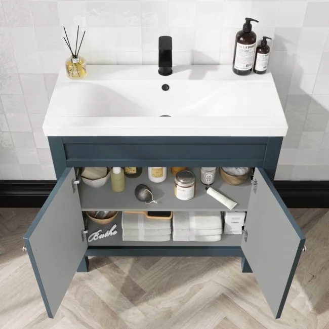 Bermuda Inky Blue Basin Vanity 800mm