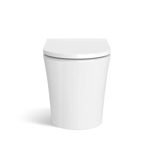 Harper Gloss White Combination Vanity Basin with Marble Top & Tucson Toilet 1000mm - Brushed Brass Accents